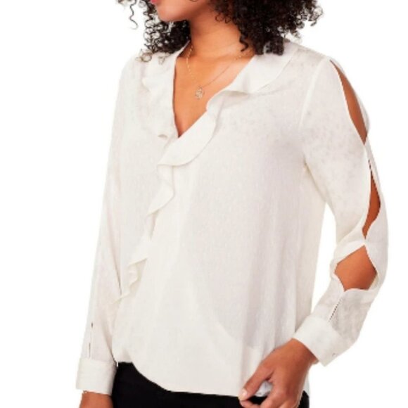 NYDJ Flounce Crossover Blouse Size NWT - Picture 2 of 9